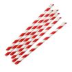 Picture of Fiesta Compostable Paper Spoon Straw Red & White Stripe 210x8mm (250 Pack) - HU366