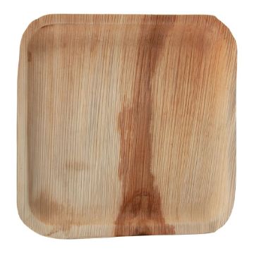 Picture of Fiesta Compostable Palm Leaf Plates Square 250mm (100 pack)