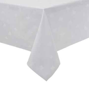 Picture of Mitre Luxury Luxor Tablecloth Ivy Leaf White 1780 x 1780mm