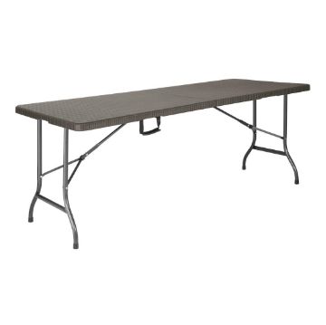 Picture of Bolero Rattan Rectangular Centre Folding Table Brown 6ft