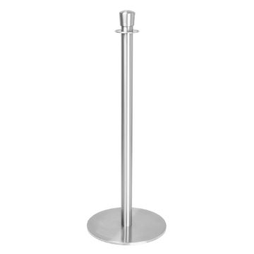 Picture of Bolero Flat Base Barrier Posts Brushed Stainless Steel (2 pack)