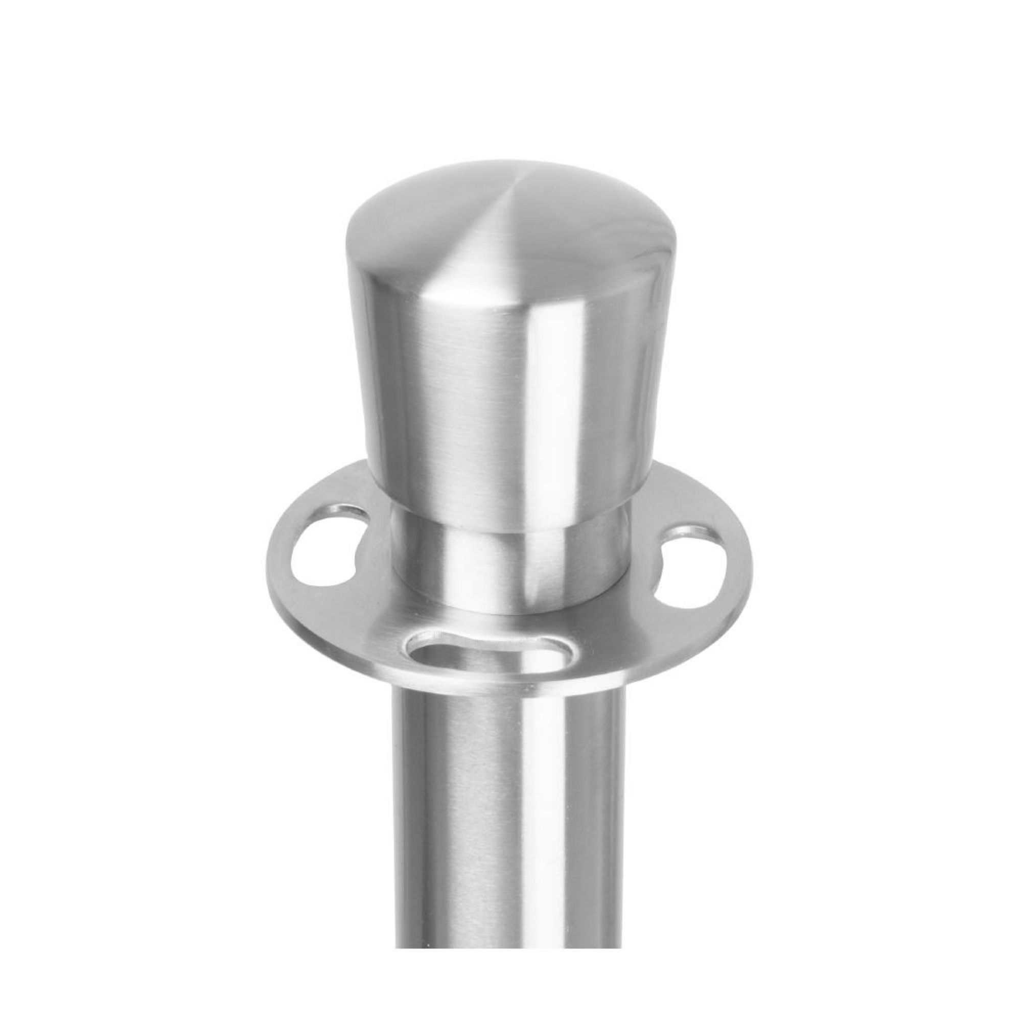 Picture of Bolero Flat Base Barrier Posts Brushed Stainless Steel (2 pack)