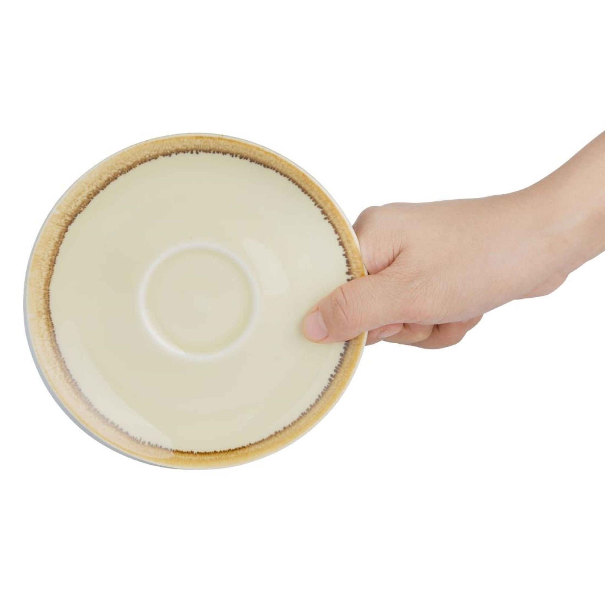 Picture of Olympia Kiln Cappuccino Saucer Sandstone 140mm (6 Pack)