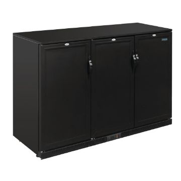 Picture of Polar G-Series 900mm Triple Solid Door Back Bar Cooler in Black 330Ltr