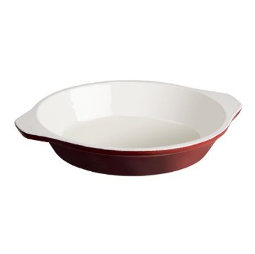 Picture of Vogue Red Round Cast Iron Gratin Dish 400ml