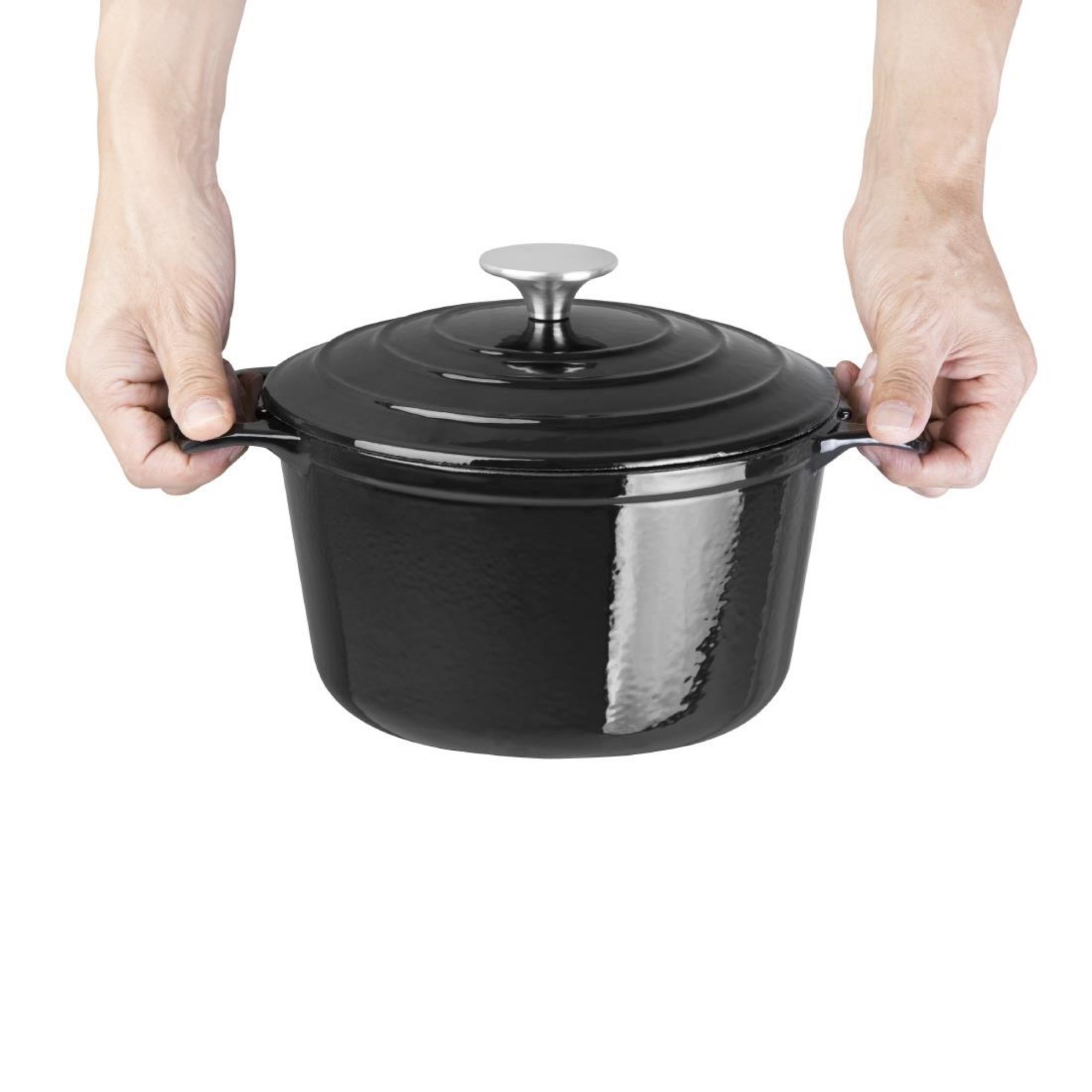 Picture of Vogue Black Round Casserole Dish 3.2Ltr