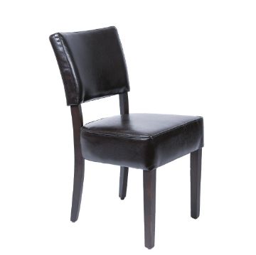 Picture of Bolero Chunky Faux Leather Chairs Dark Brown (2 Pack)