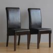 Picture of Bolero Curved Back Leather Chairs Dark Brown (2 Pack) - GF956