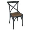 Picture of Bolero Wooden Dining Chair with Cross Backrest Black Wash Finish (Box 2) - GG654