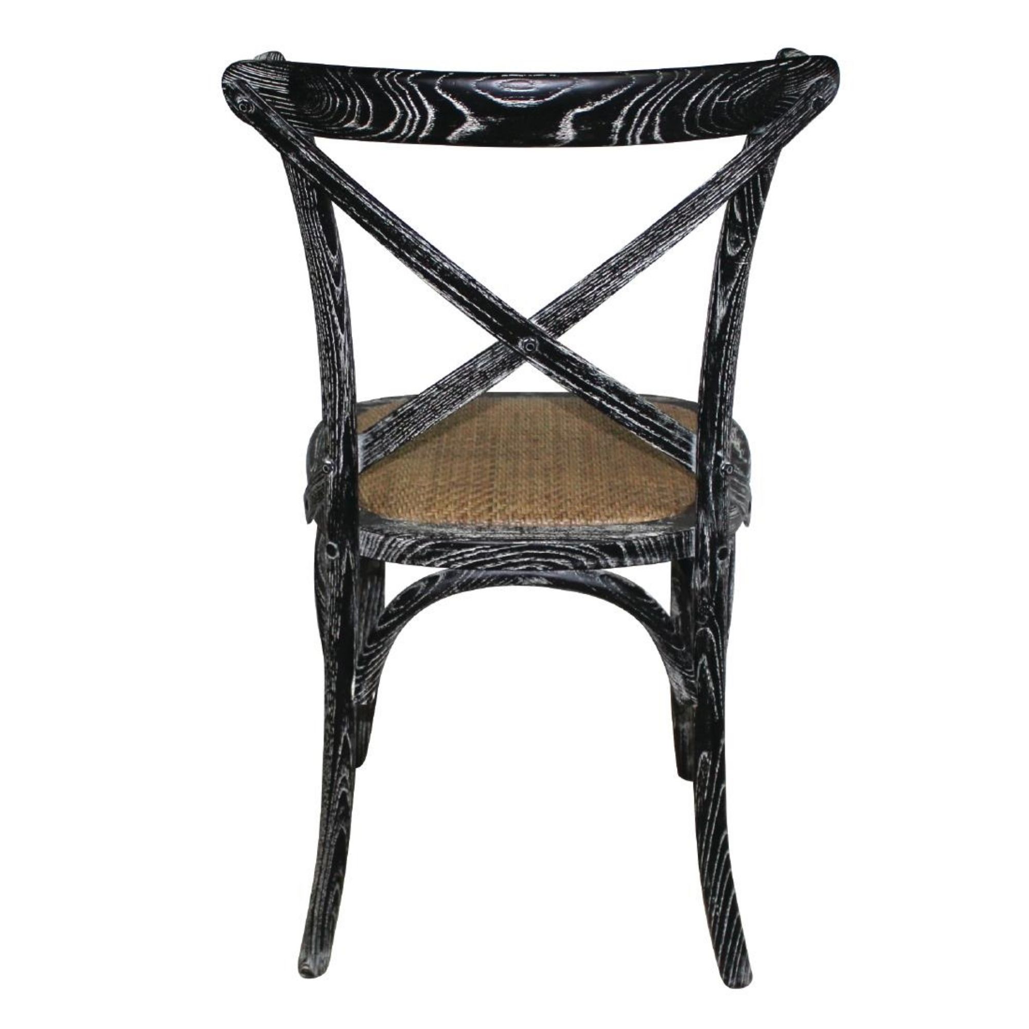 Picture of Bolero Wooden Dining Chair with Cross Backrest Black Wash Finish (Box 2)