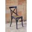 Picture of Bolero Wooden Dining Chair with Cross Backrest Black Wash Finish (Box 2) - GG654