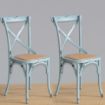Picture of Bolero Blue Bentwood Chairs with Metal Cross Backrest (2 Pack) - GG655