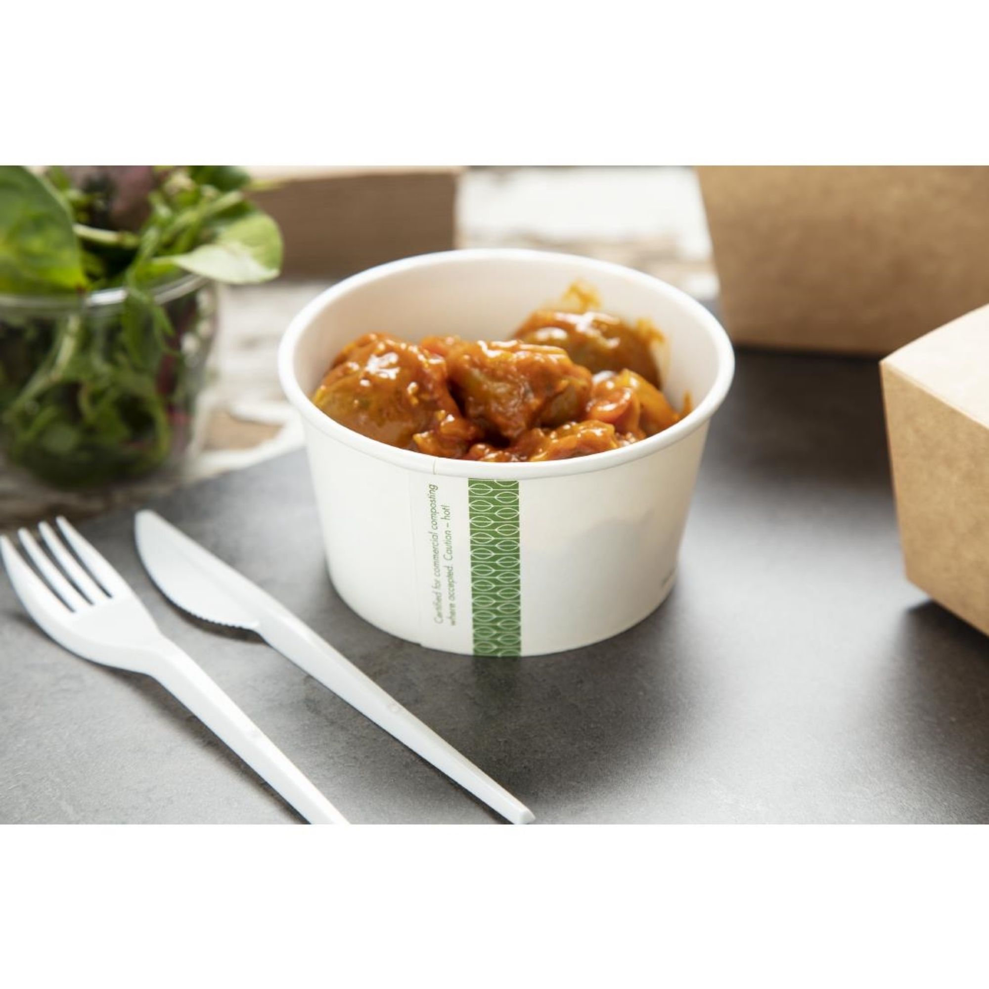 Picture of Vegware Compostable Hot Food Pots 340ml / 12oz (500 pack)