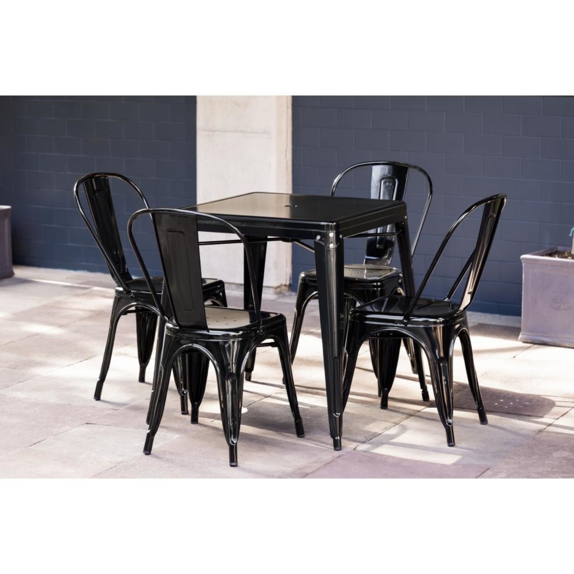 Picture of Bolero Bistro Steel Square Table Black 668mm (Single)