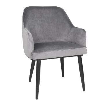 Picture of Bolero Lia Velvet Effect Chairs Grey (2 Pack)