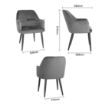 Picture of Bolero Lia Velvet Effect Chairs Grey (2 Pack) - FX071
