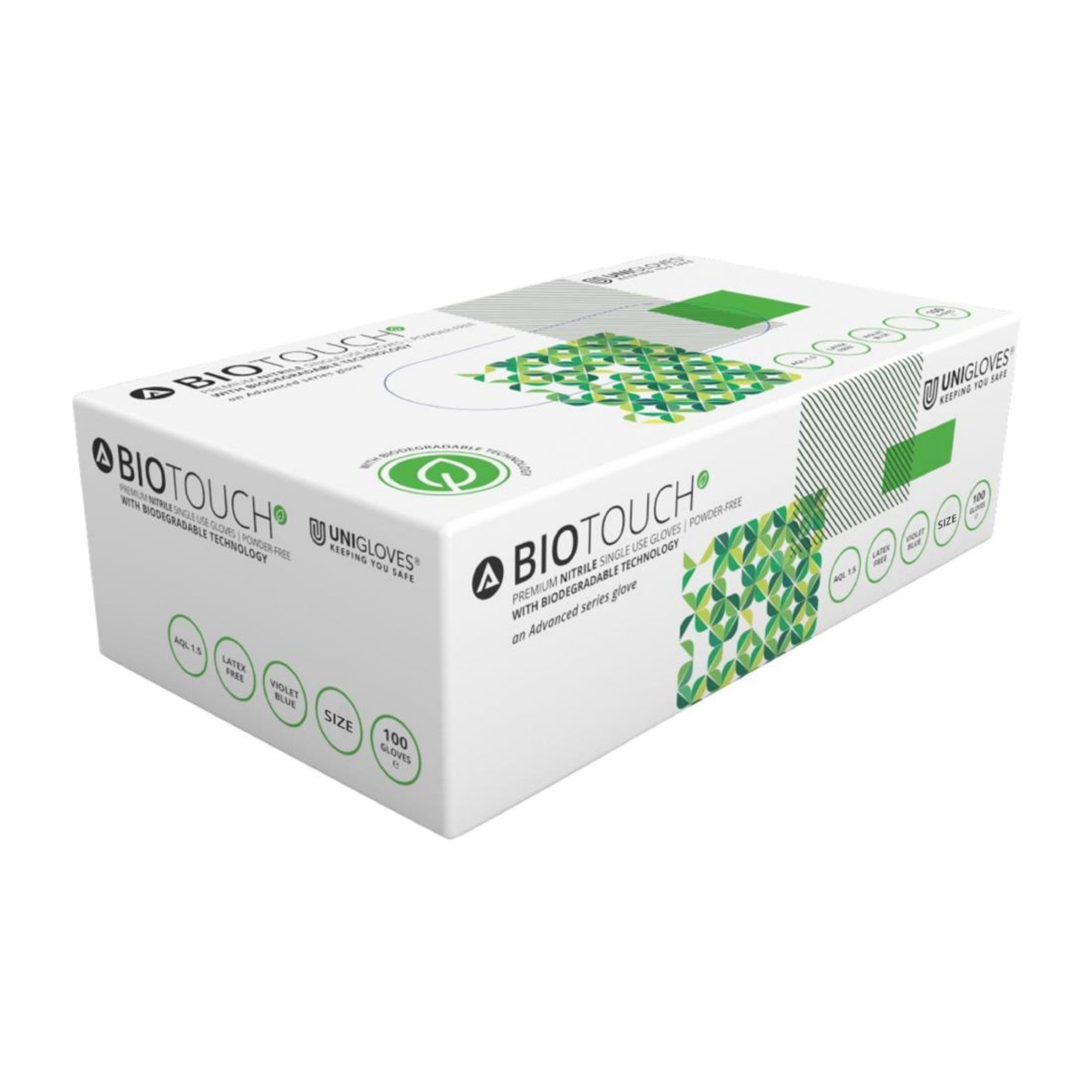 Picture of Biotouch Single Use Glove Violet Blue Nitrile Powder Free Size Medium (100 pack)