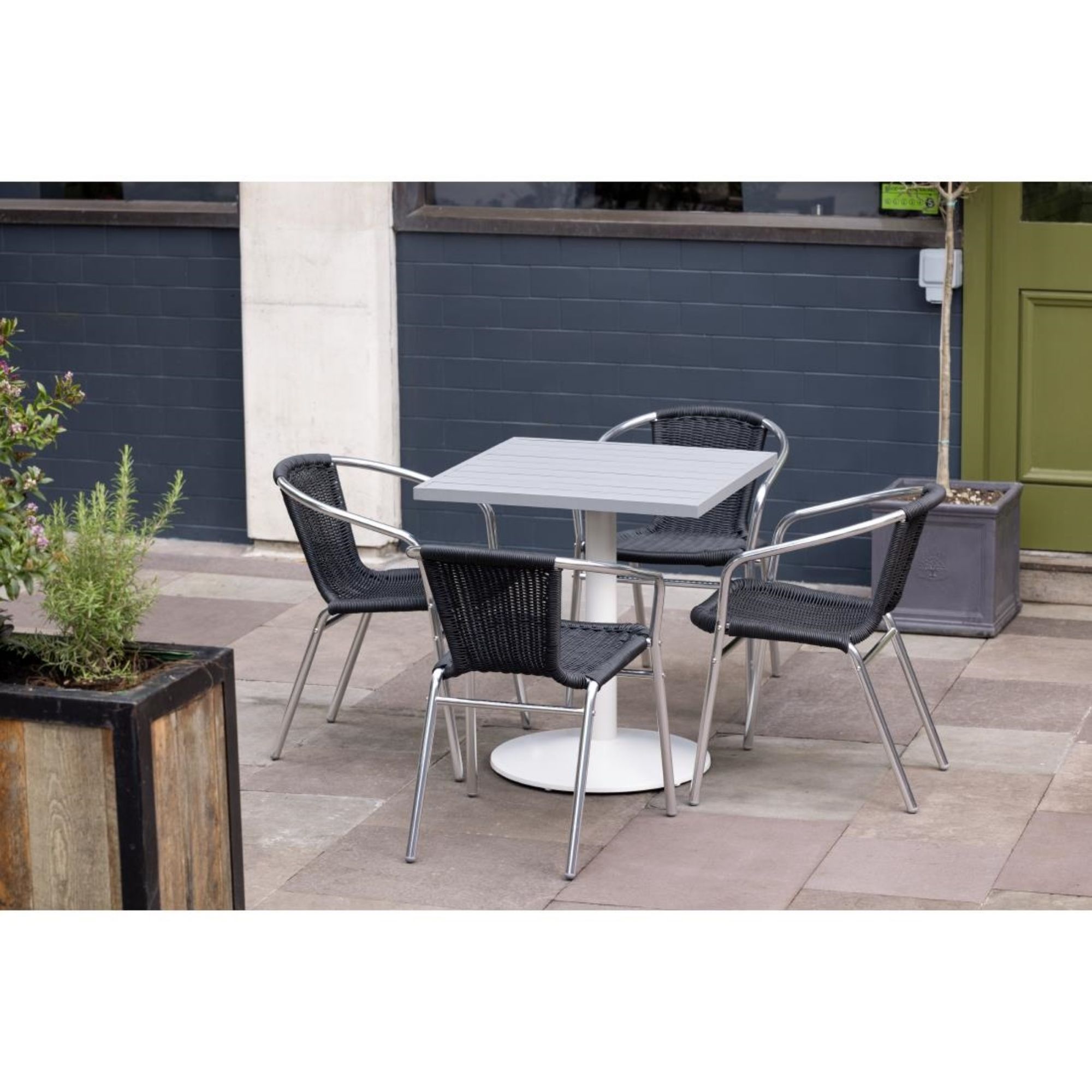 Picture of Bolero Aluminium Square Table Top Light Grey 700mm