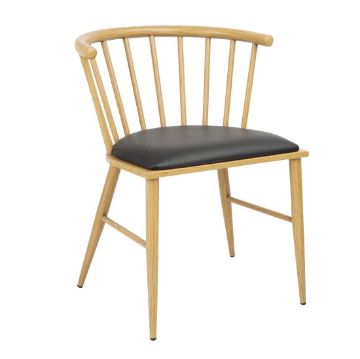 Picture of Bolero Harrowdene Padded Metal Side Chairs Wood Effect (2 pack)