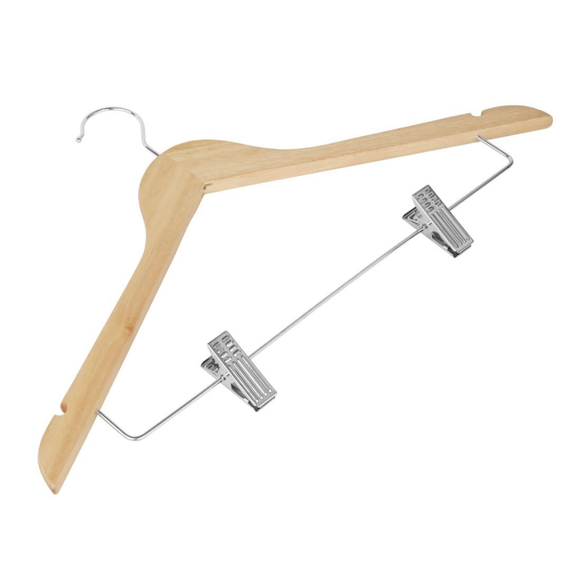 Picture of Bolero Wooden Hanger with Anti-Slip Clips (10 Pack)