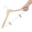 Picture of Bolero Wooden Hanger with Anti-Slip Clips (10 Pack) - FU396
