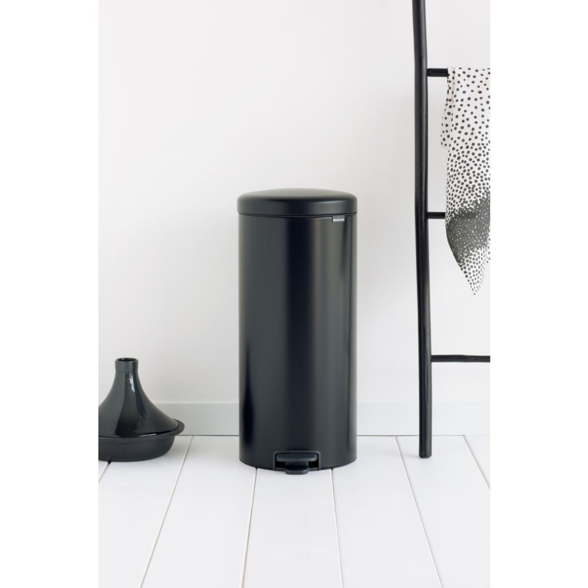 Picture of Brabantia Newlcon Pedal Bin Matt Black 30Ltr
