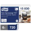 Picture of Tork Xpressnap Fit Recycled Dispenser Napkin White 2Ply (6x720 Pack) - FS373