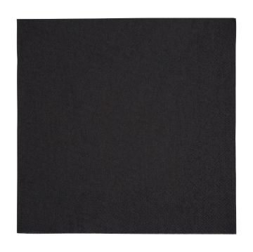 Picture of Fiesta Recyclable Dinner Napkin Black 40x40cm 3ply 1/4 Fold (1000 Pack)