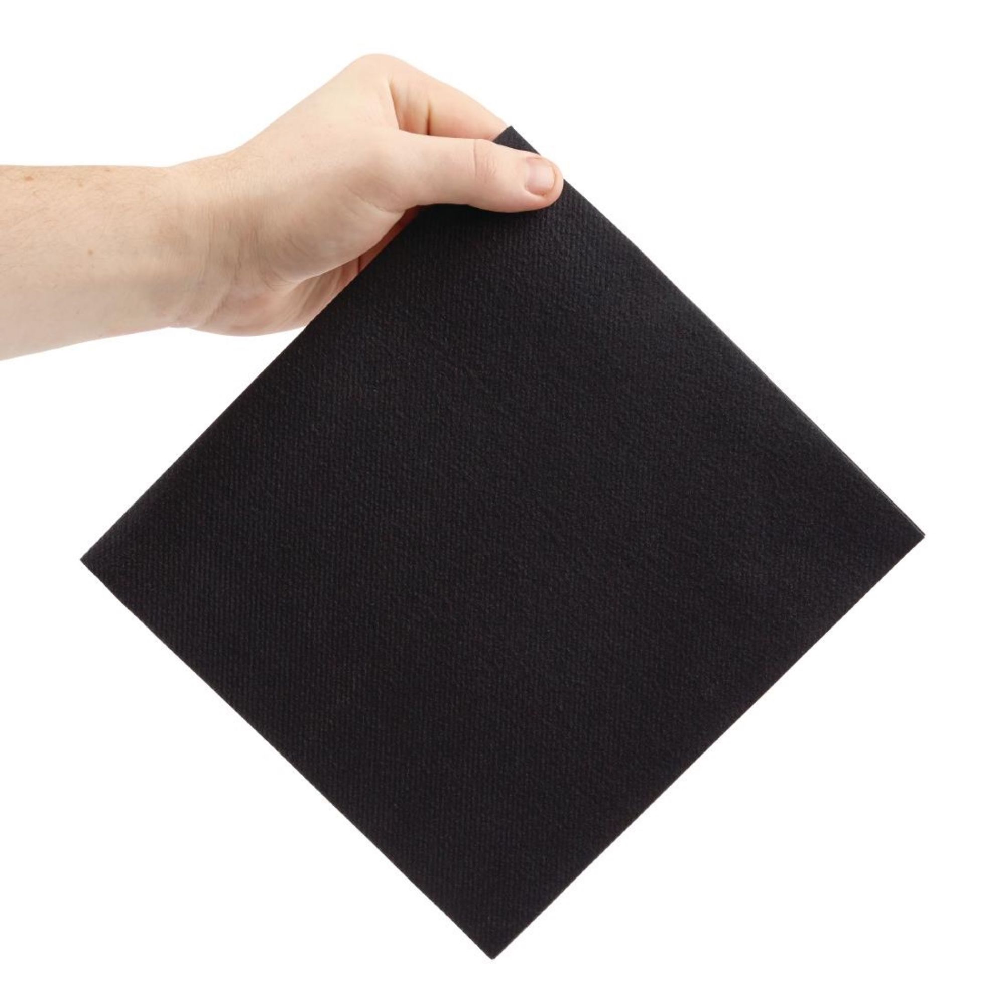 Picture of Fiesta Recyclable Premium Tablin Dinner Napkin Black 40x40cm Airlaid 1/4 Fold (500 Pack)