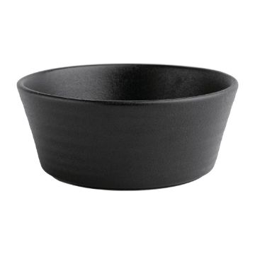 Picture of Olympia Cavolo Flat Round Bowls Textured Black 143mm (6 Pack)