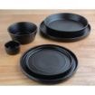 Picture of Olympia Cavolo Flat Round Bowls Textured Black 143mm (6 Pack) - FD906
