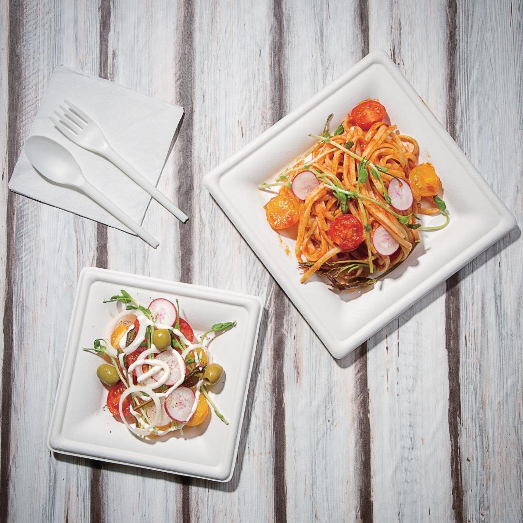 Picture of Fiesta Compostable Bagasse Square Plates 159mm (50 Pack)