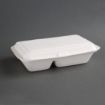 Picture of Fiesta Compostable Bagasse Hinged 2-Compartment Food Containers 253mm (200 Pack) - FC524