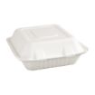 Picture of Fiesta Compostable Bagasse Hinged 3-Compartment Food Containers 201mm (200 Pack) - FC526
