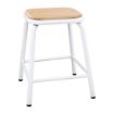 Picture of Bolero Cantina Low Stools with Wooden Seat Pad White (4 pack) - FB933