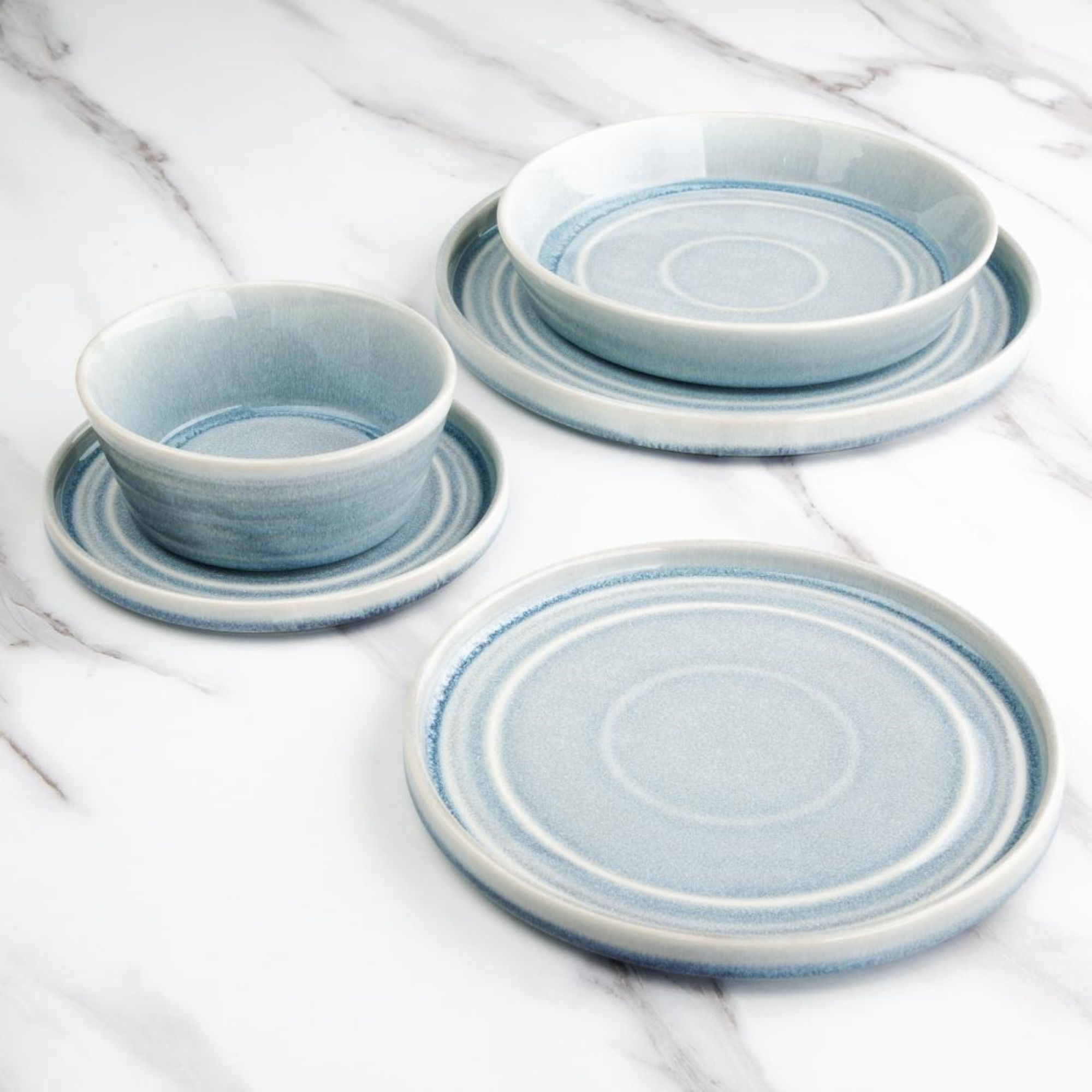 Picture of Olympia Cavolo Flat Round Plates Ice Blue 220mm (6 Pack)