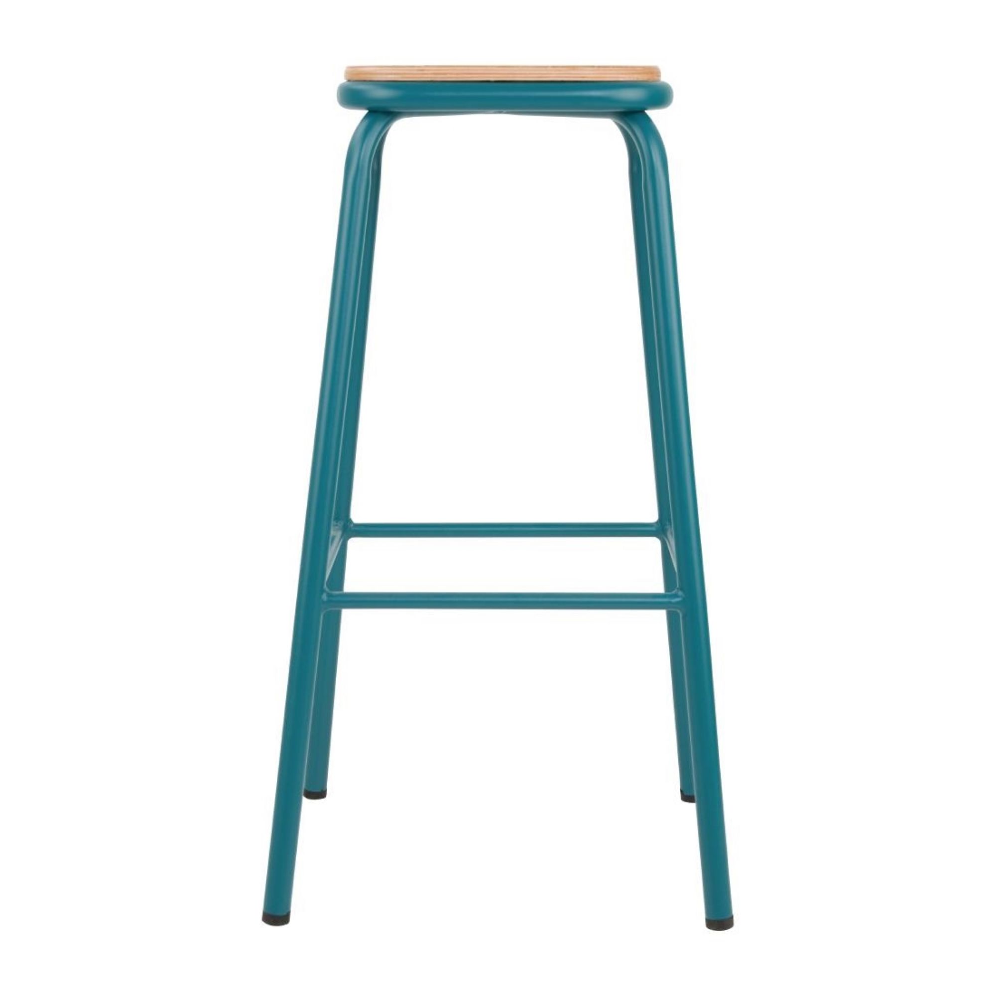 Picture of Bolero Cantina High Stools with Wooden Seat Pad Teal (4 pack)