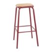 Picture of Bolero Cantina High Stools with Wooden Seat Pad Wine Red (4 pack) - FB937