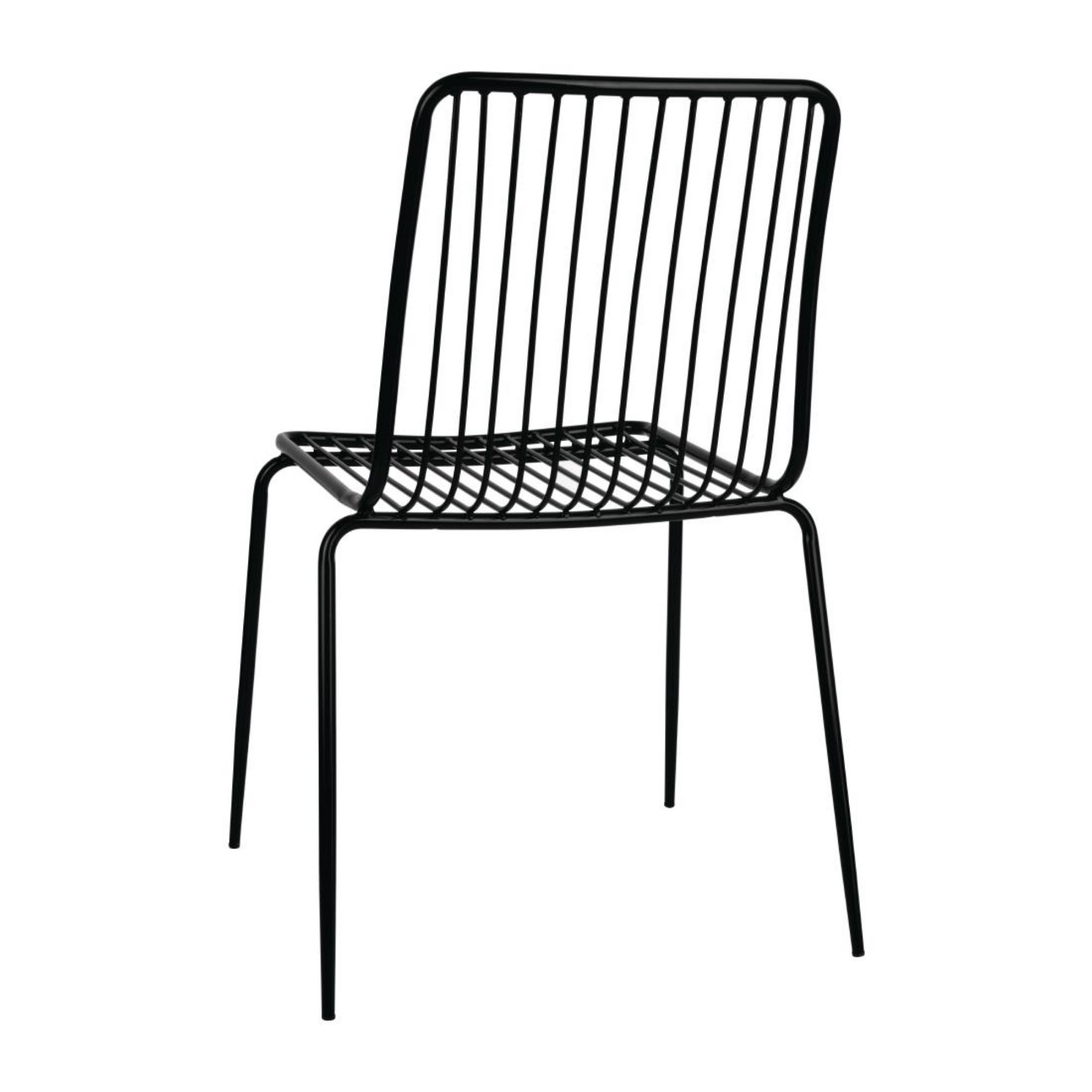 Picture of Bolero Steel Wire Dining Chairs Black (4 pack)