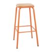 Picture of Bolero Cantina High Stools with Wooden Seat Pad Orange (4 pack) - FB940