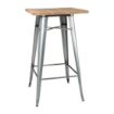 Picture of Bolero Bistro Bar Table with Wooden Top Galvanised Steel (Single) - FB599