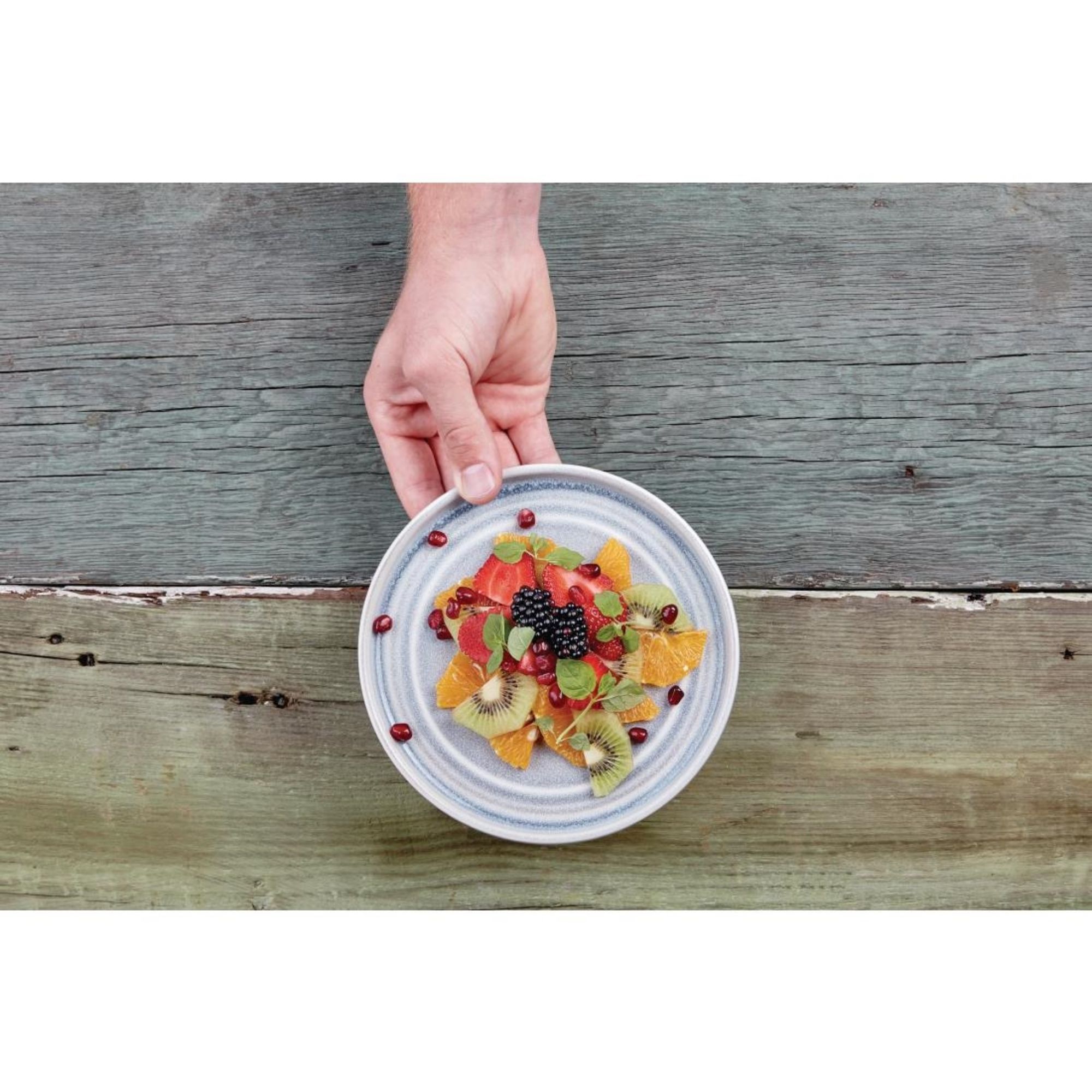 Picture of Olympia Cavolo Flat Round Plates Ice Blue 180mm (6 Pack)