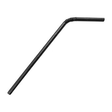 Picture of Fiesta Compostable Bendy Paper Straws Black (250 Pack)