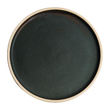 Picture of Olympia Canvas Flat Round Plates Green Verdigris 250mm (6 Pack)