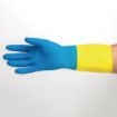 Picture of MAPA Alto 405 Liquid-Proof Heavy-Duty Janitorial Gloves Blue & Yellow Extra Large - FA296-XL