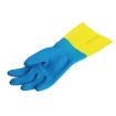 Picture of Mapa Alto 405 Liquid-Proof Heavy-Duty Janitorial Gloves Blue & Yellow Small - FA296-S