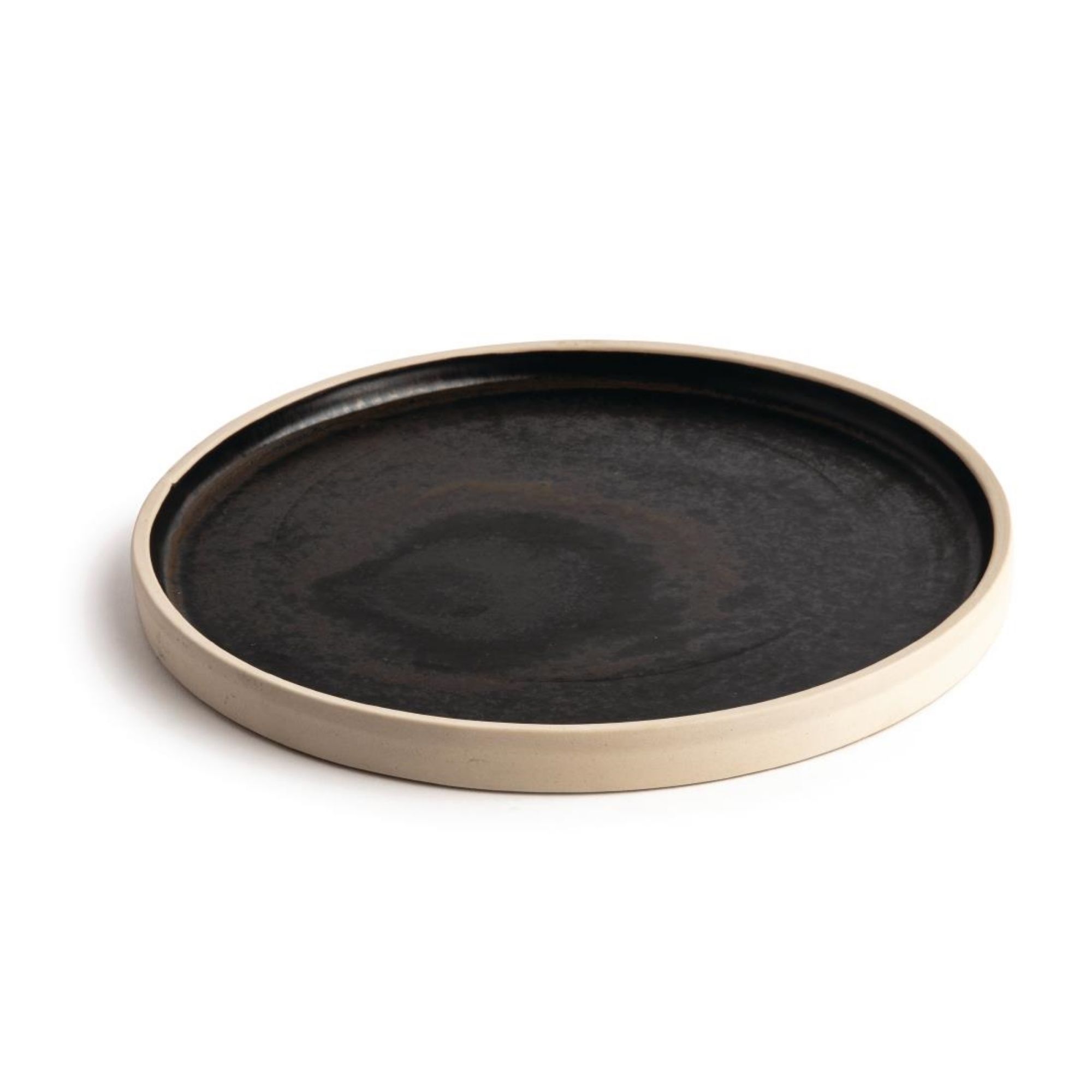 Picture of Olympia Canvas Flat Round Plates Delhi Black 250mm (6 Pack)
