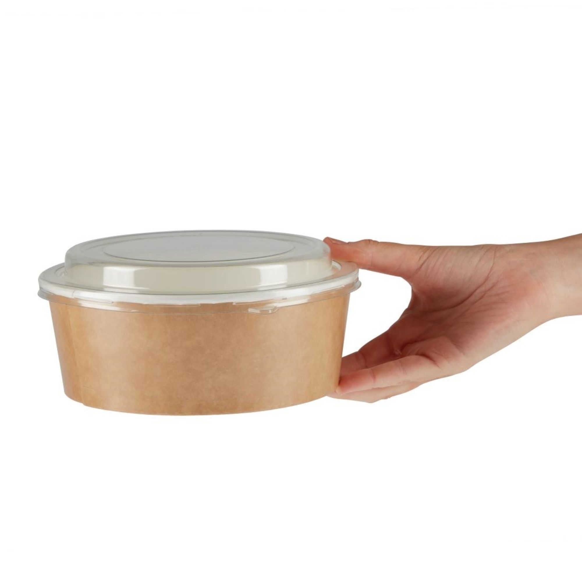 Picture of Colpac Recyclable Kraft Salad Pots With Lid Large 1300ml (150 pack)