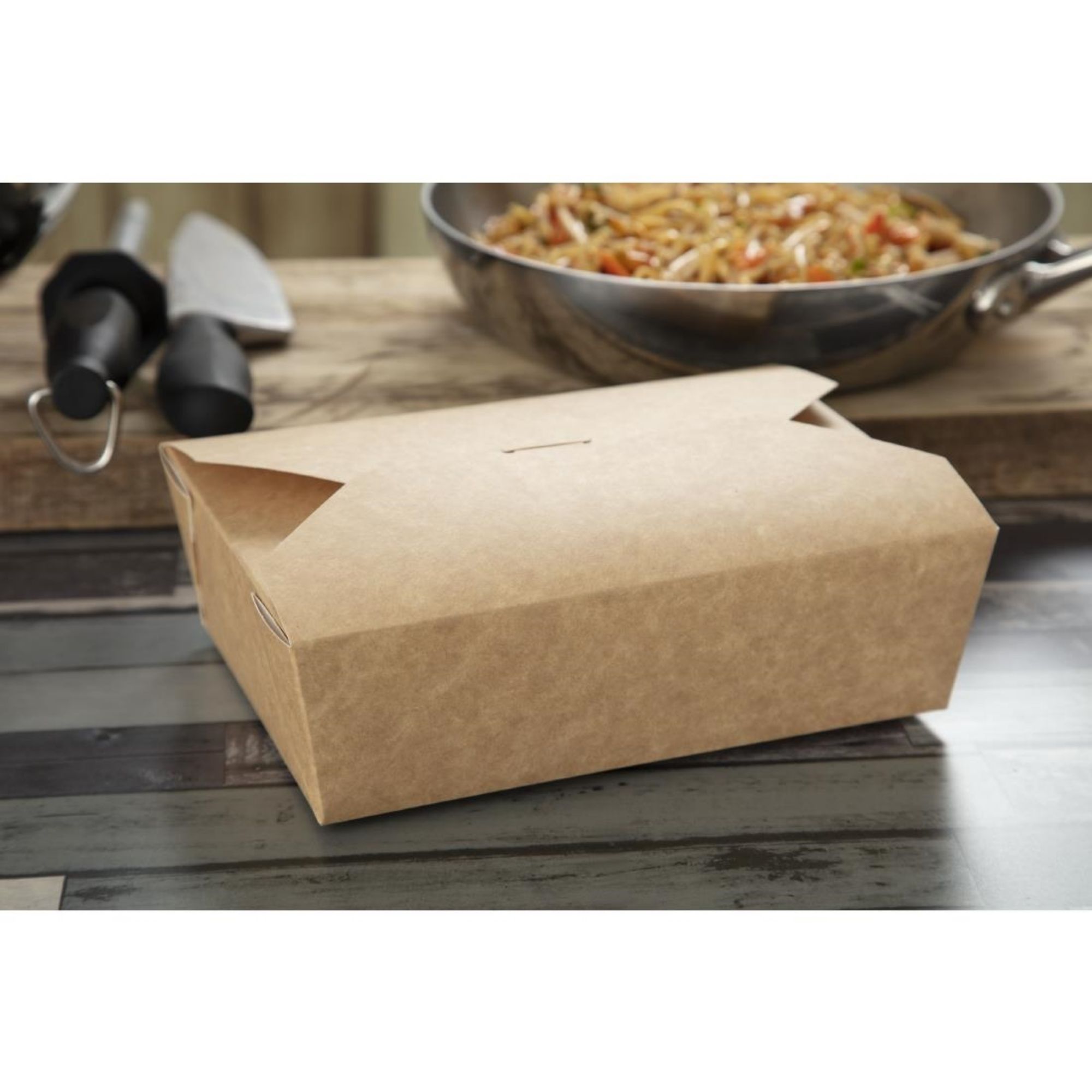Picture of Colpac Recyclable Kraft Microwaveable Food Boxes 1950ml / 68oz (200 pack)