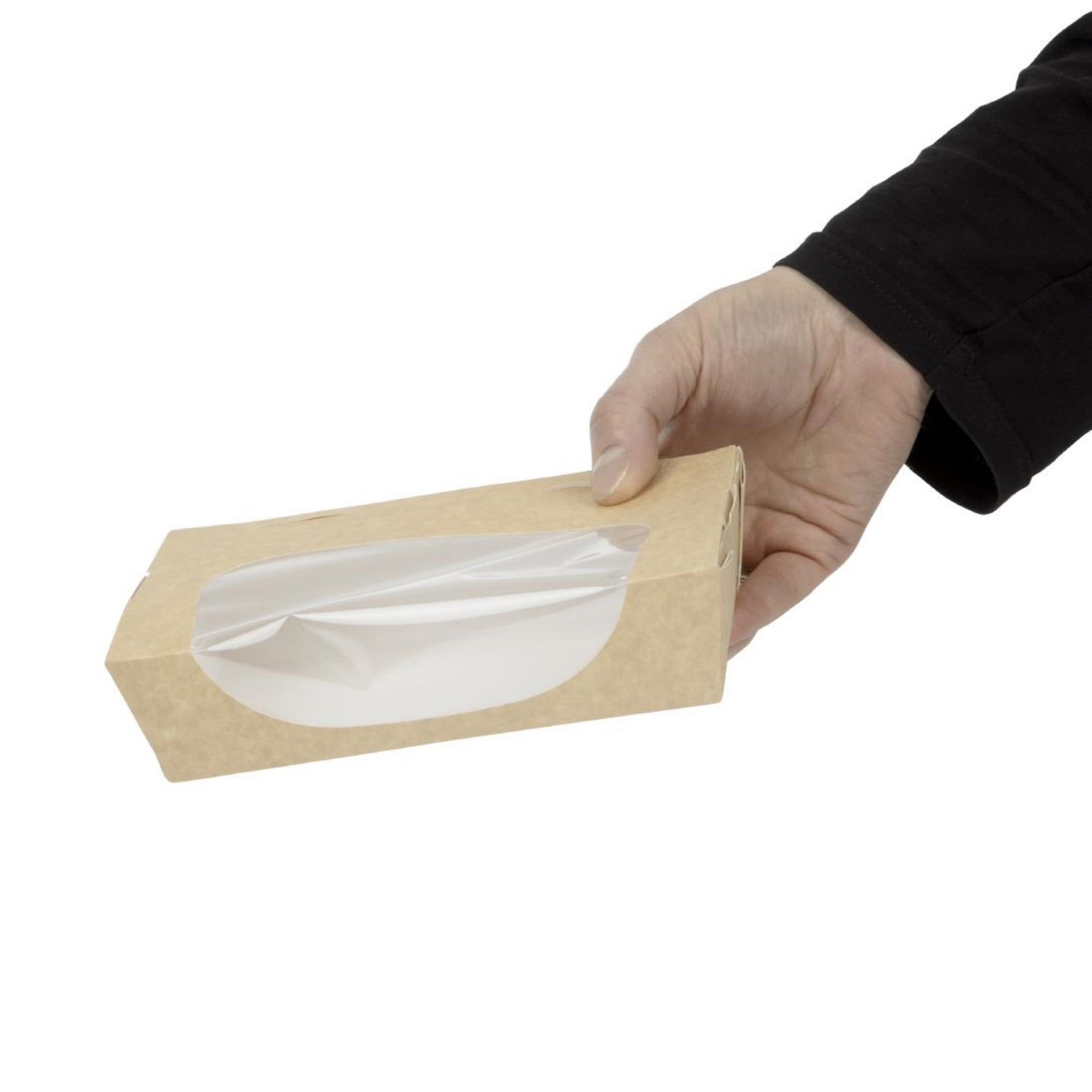 Picture of Colpac Recyclable Kraft Tuck-Top Salad Boxes With Window 1000ml (200 pack)